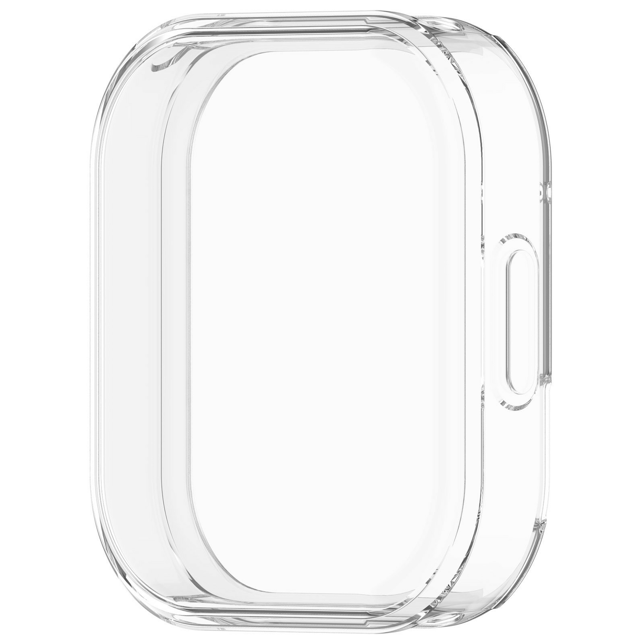 Transparente Schutzhülle für Smartwatch mit präzisen Aussparungen.