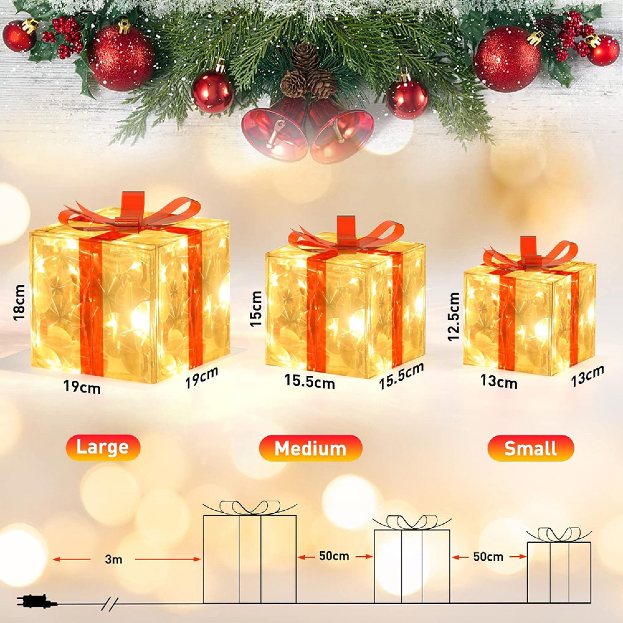 MARKETHAVEN 3er Set Warmweiß PVC Wasserdicht Weihnachtsdekoration | SATURN