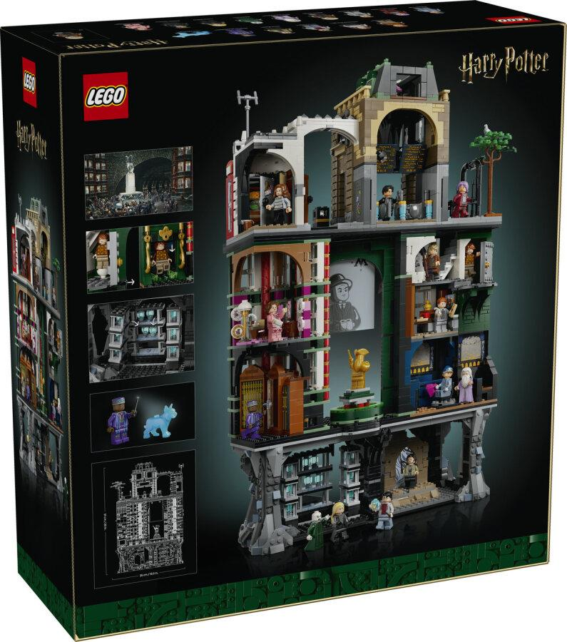 Bina ve mini figürler içeren Lego Harry Potter Sihir Bakanlığı set kutusu.