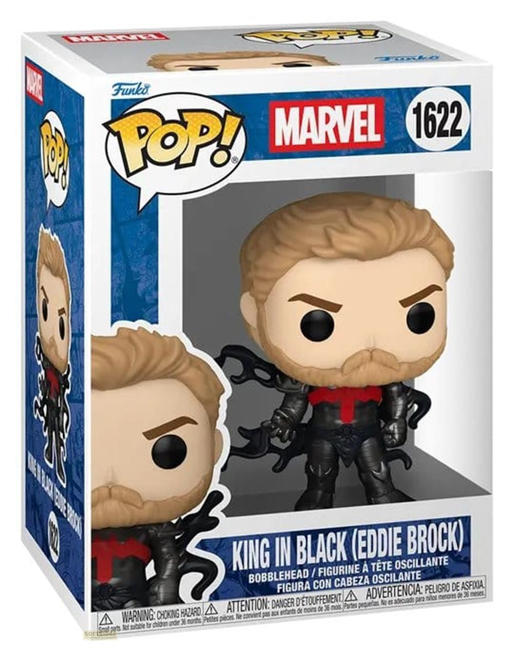 Funko Pop Marvel Figur 1622 von King in Black Eddie Brock in einer Schachtel.