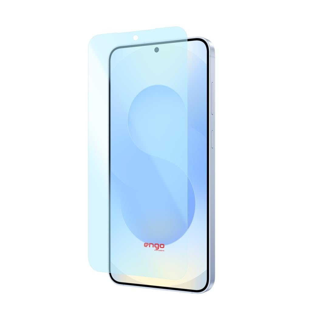 Mavi ekran koruyuculu ve koruyucusu kısmen kaldırılmış bir akıllı telefon.