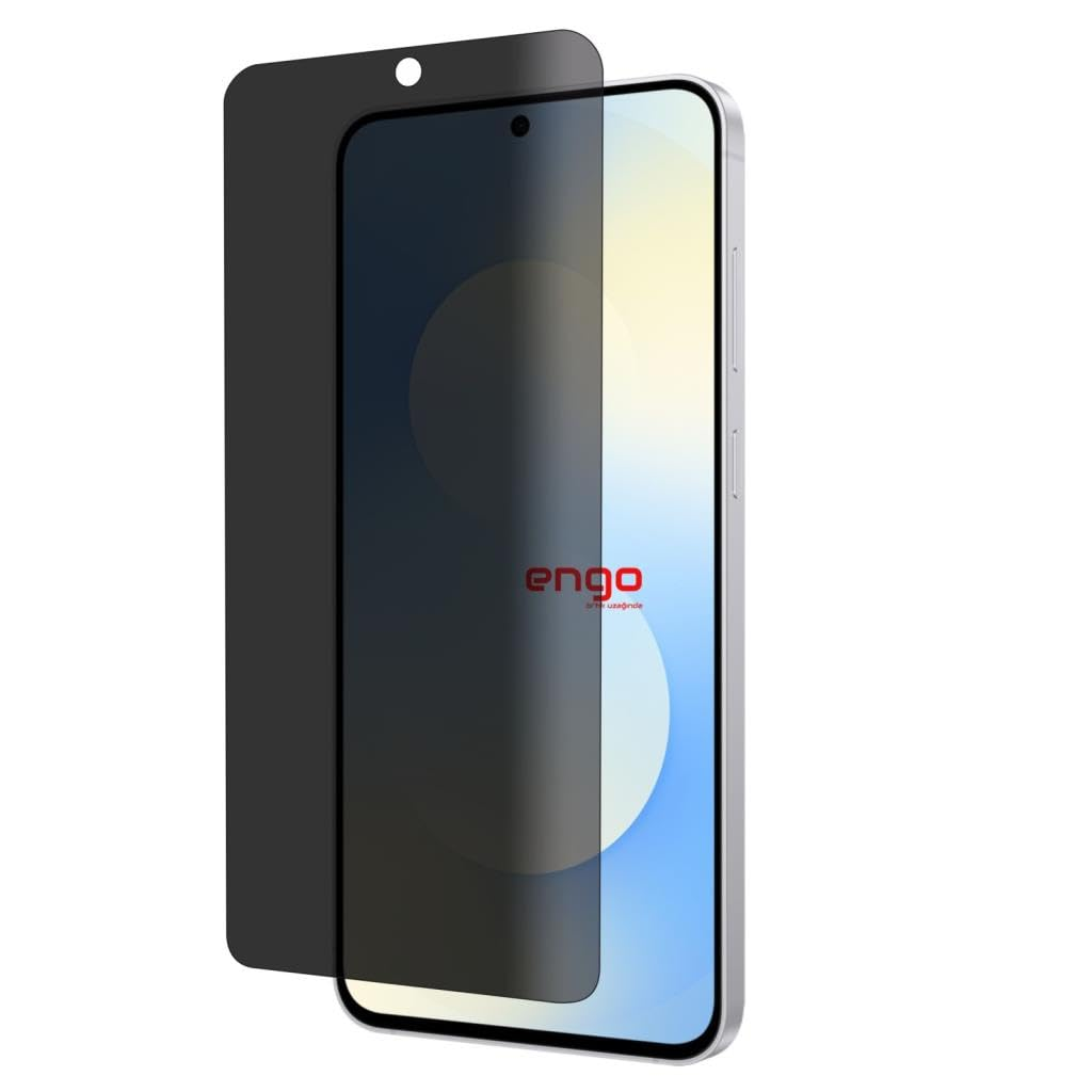 Hafifçe kaldırılmış koyu renkli ekrana sahip bir akıllı telefon ve merkezde bir marka logo.