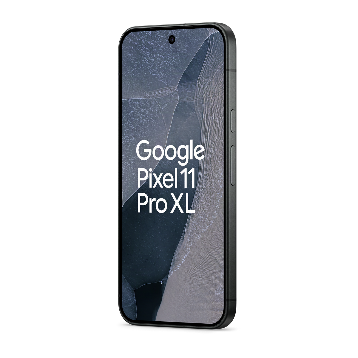 A black smartphone with the text 'Google Pixel 11 Pro XL' displayed on the screen.