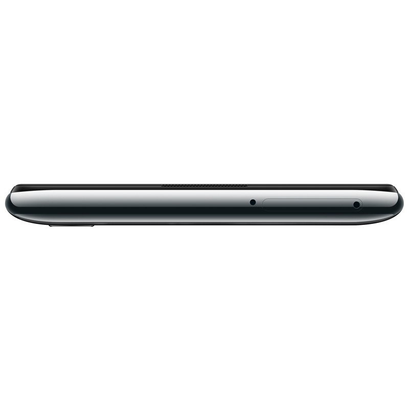 Seitenansicht eines schlanken, silbernen Smartphones mit SIM-Kartenfach und Mikrofonloch auf weißem Hintergrund.
