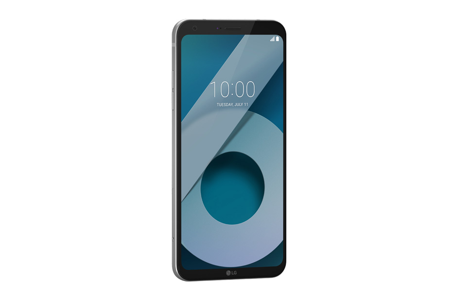 Uno smartphone con schermo luminoso su sfondo bianco.