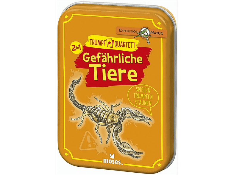 MOSES VERLAG Expedition Natur Trumpf-Quartett Gefährliche Tiere ...
