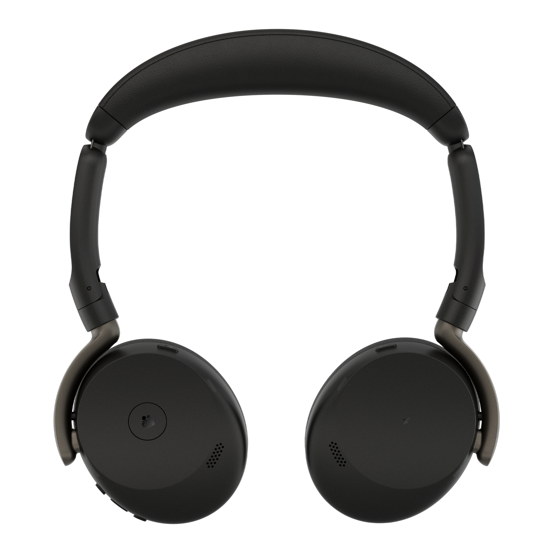 Schwarze Over-Ear-Kopfhörer mit gepolstertem Bügel und runden Ohrmuscheln auf weißem Hintergrund.