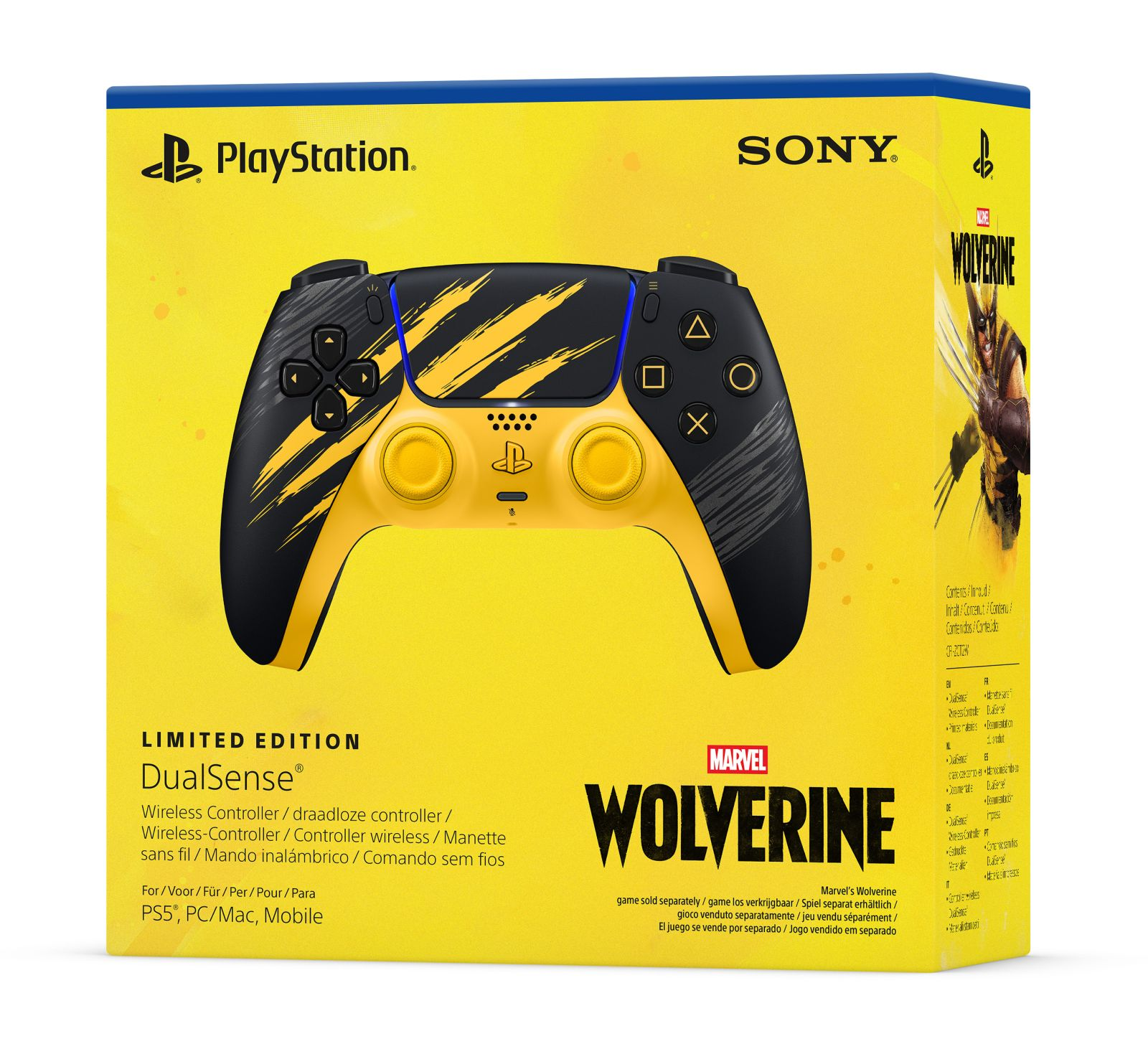 Caja del controlador inalámbrico DualSense Edición Limitada Marvel Wolverine.