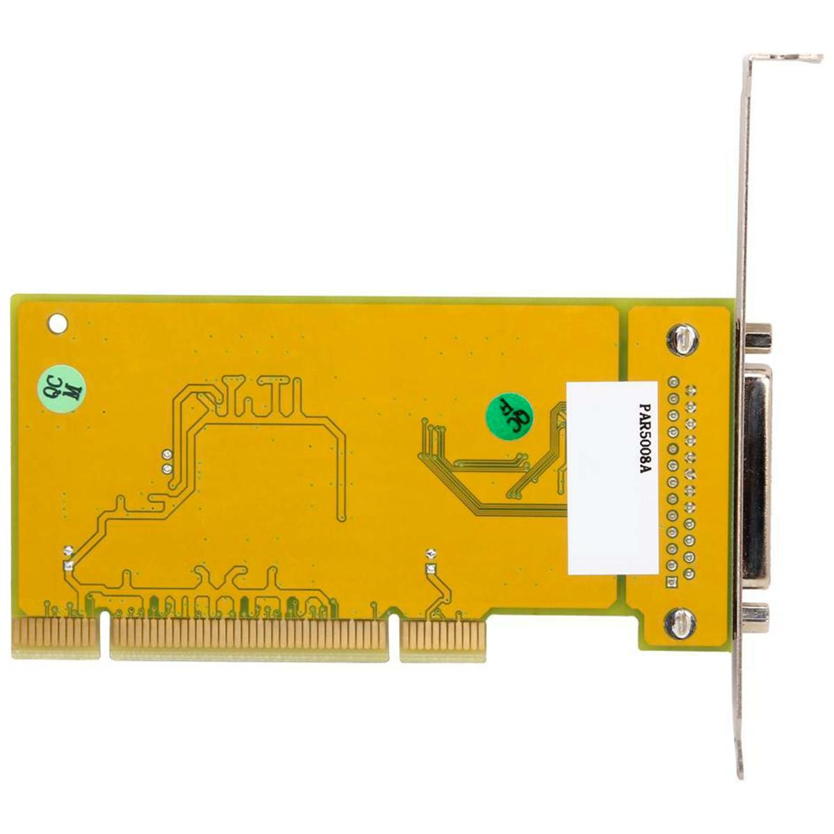 Scheda di espansione per computer gialla con interfaccia dorata e staffa in metallo.