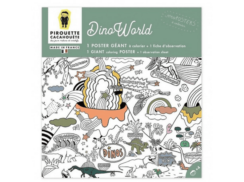 PIROUETTE CACAHOUETE Riesenposter – Ausmalbild – Dinowelt Bastelset ...