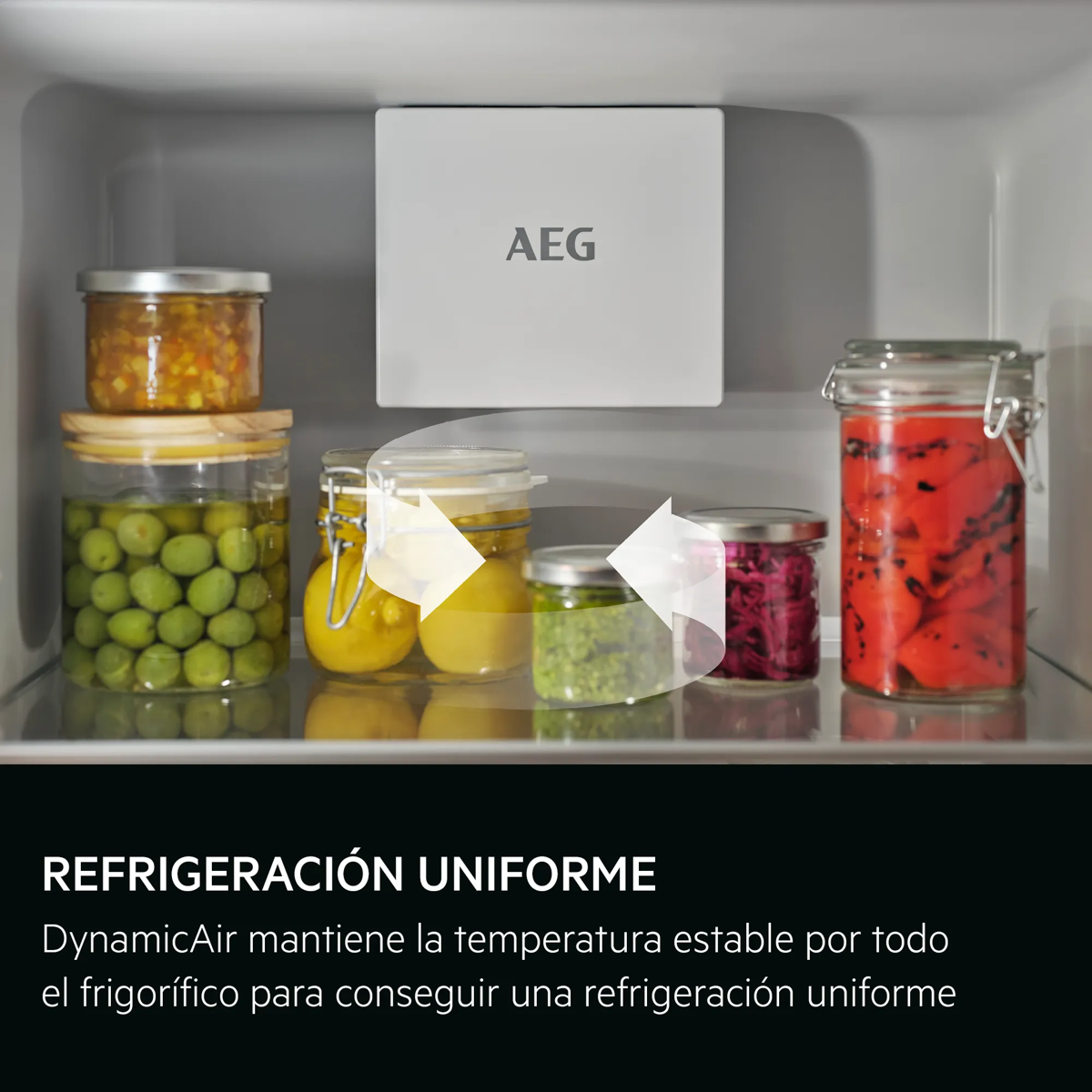 Estante de refrigerador con frascos de aceitunas, limones, pesto, lombarda y pimientos.