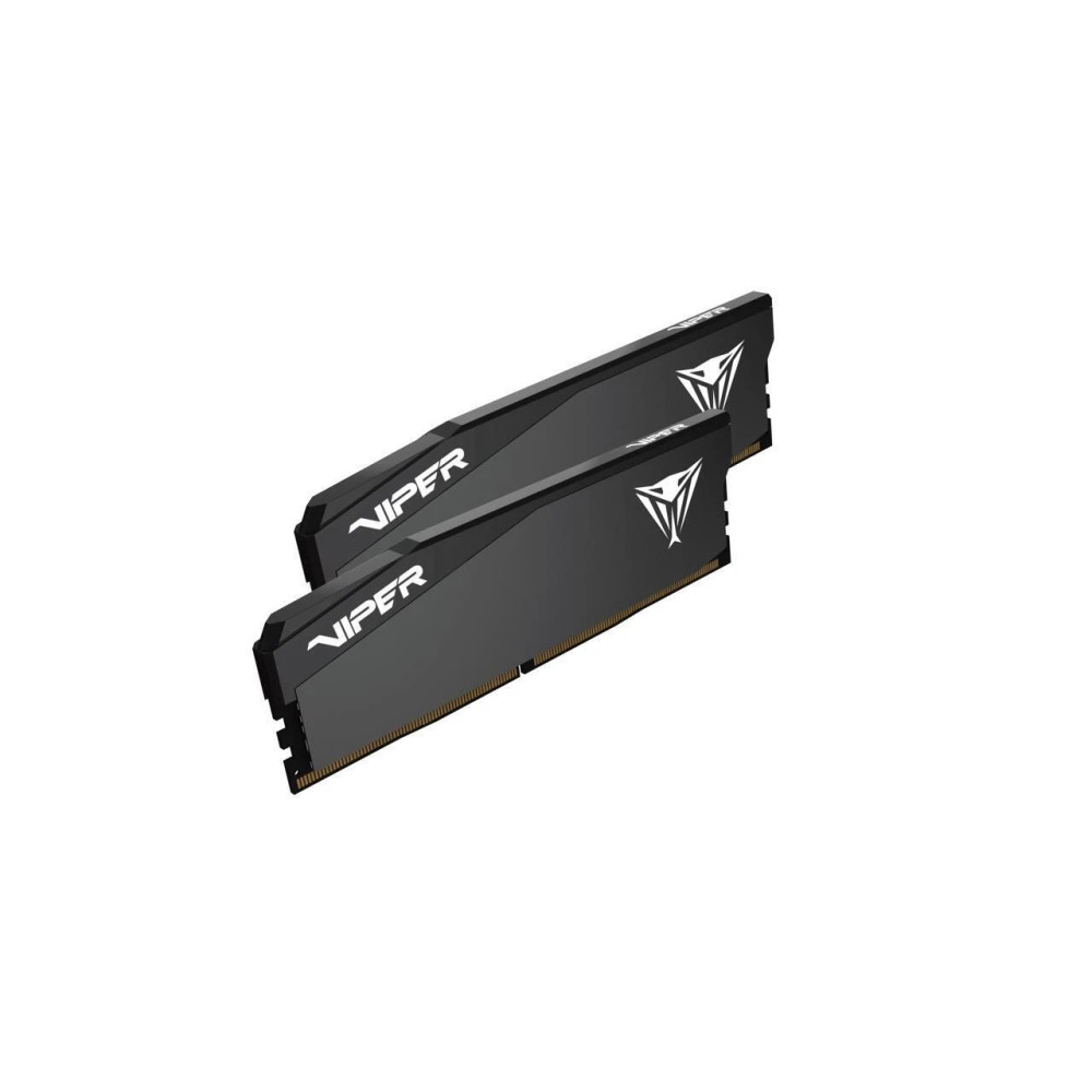 Dwa czarne moduły RAM Viper z białymi logo i napisem na białym tle.
