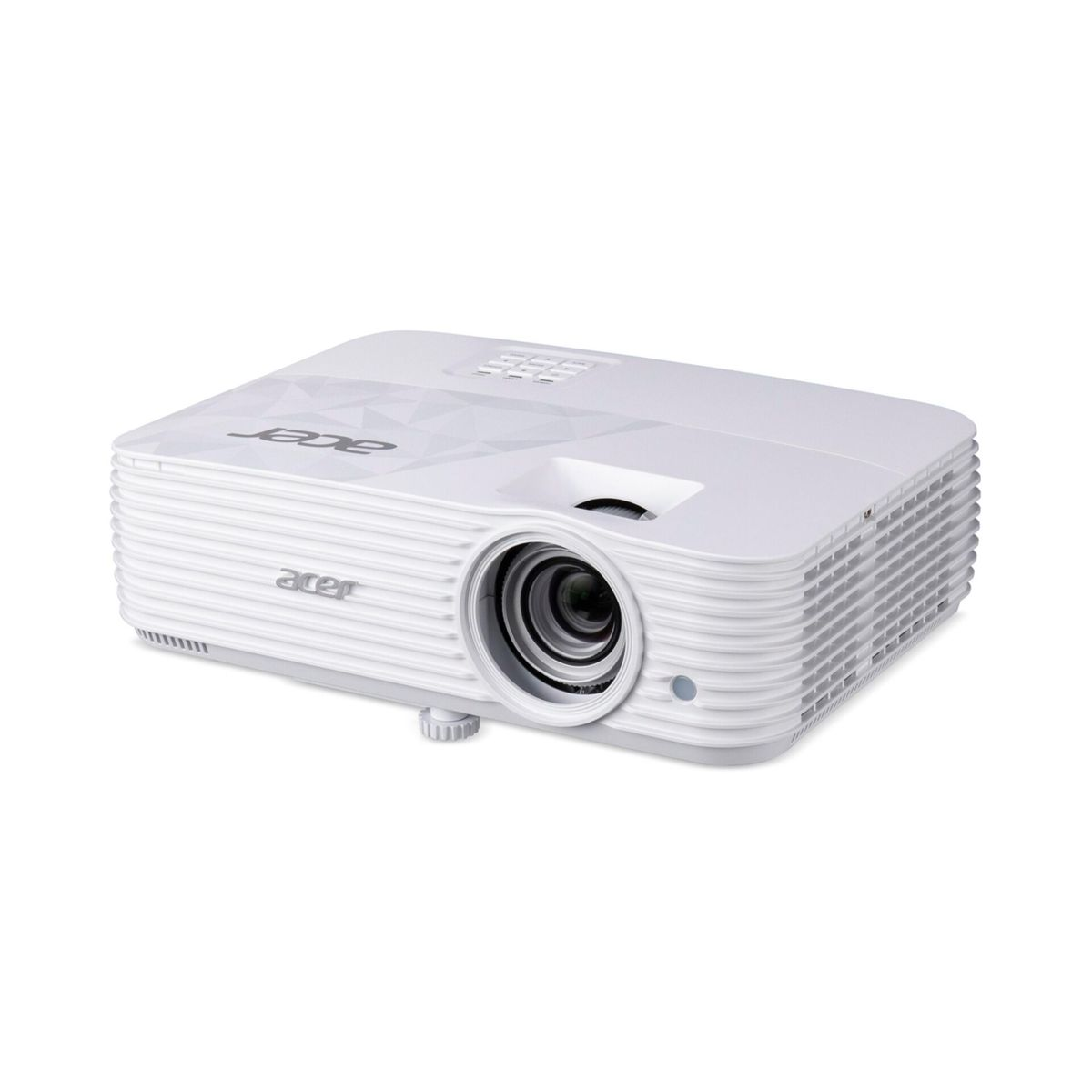 Un proyector Acer blanco sobre fondo blanco.