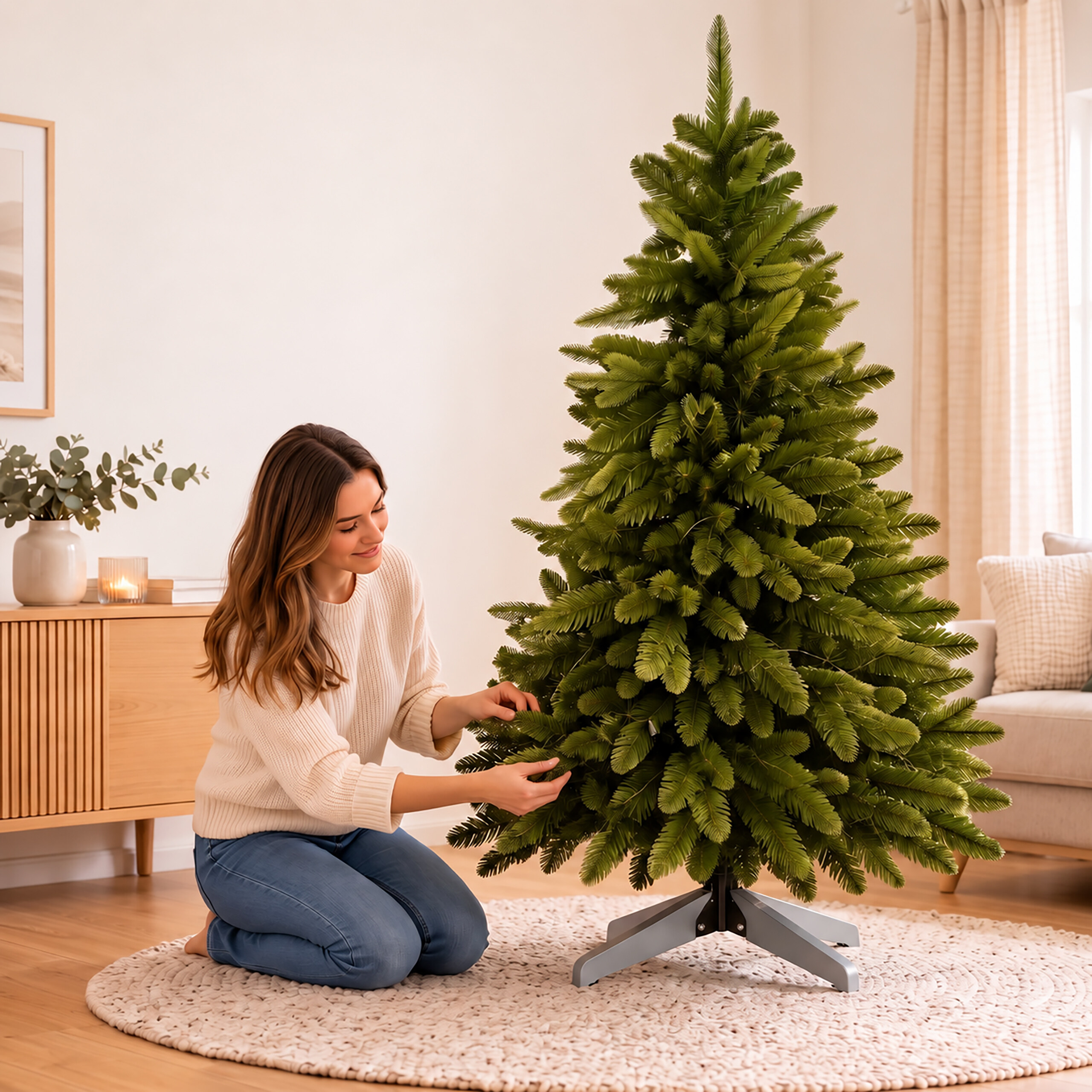 RELAXDAYS Kunsttannenbaum Beleuchteter künstlicher Weihnachtsbaum