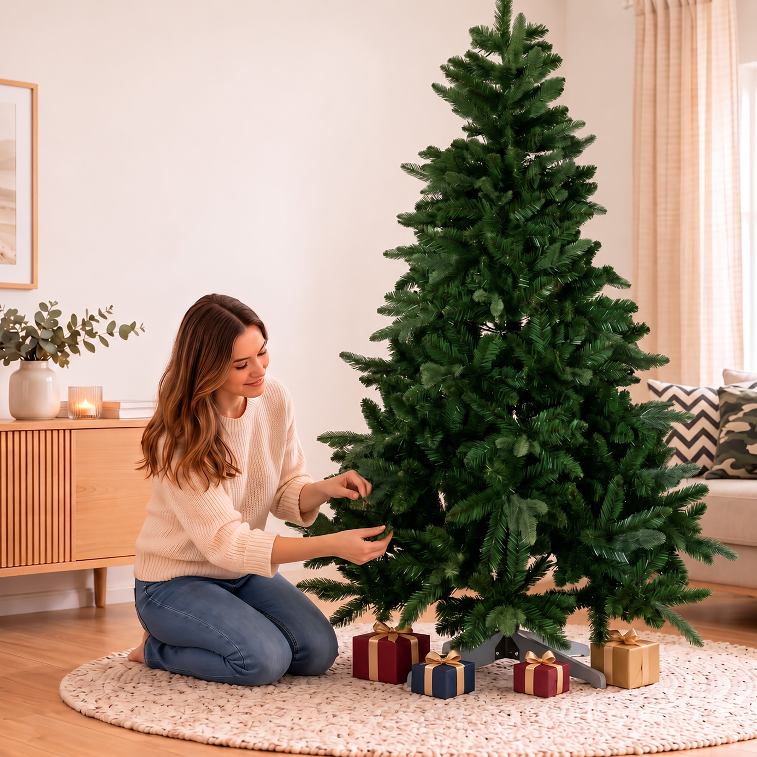 RELAXDAYS Kunsttannenbaum Beleuchteter künstlicher Weihnachtsbaum