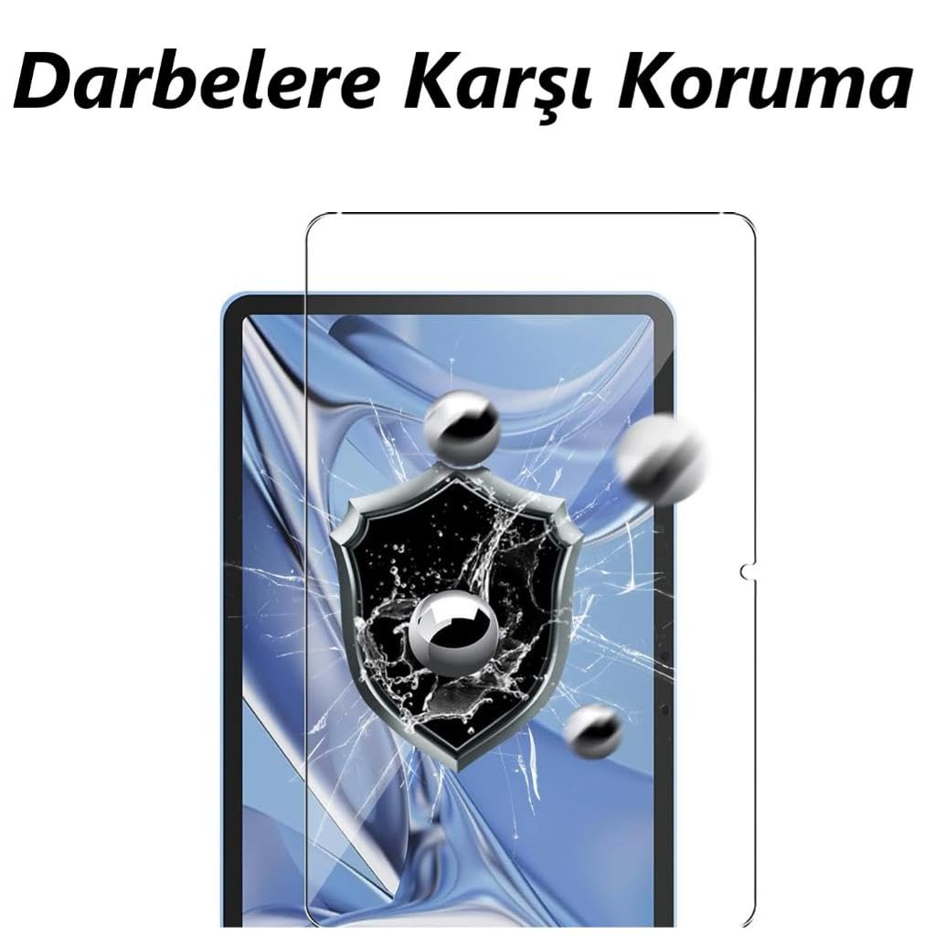 Üstünde Darbelere Karşı Koruma yazısı, ekran koruyucu ve kalkan simgesi olan tablet.