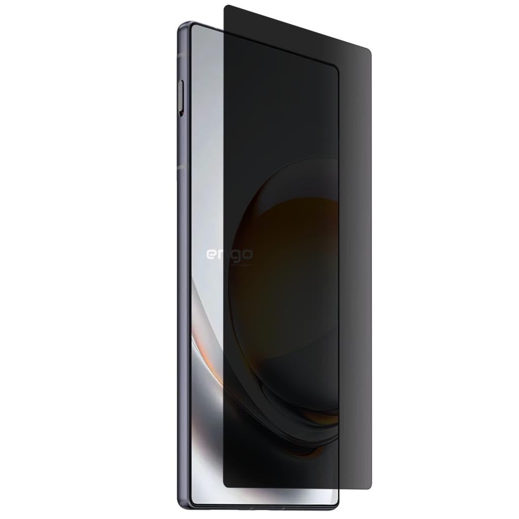 Gizlilik ekran koruyucusu soyulan ve koyu ton gösteren bir akıllı telefon.