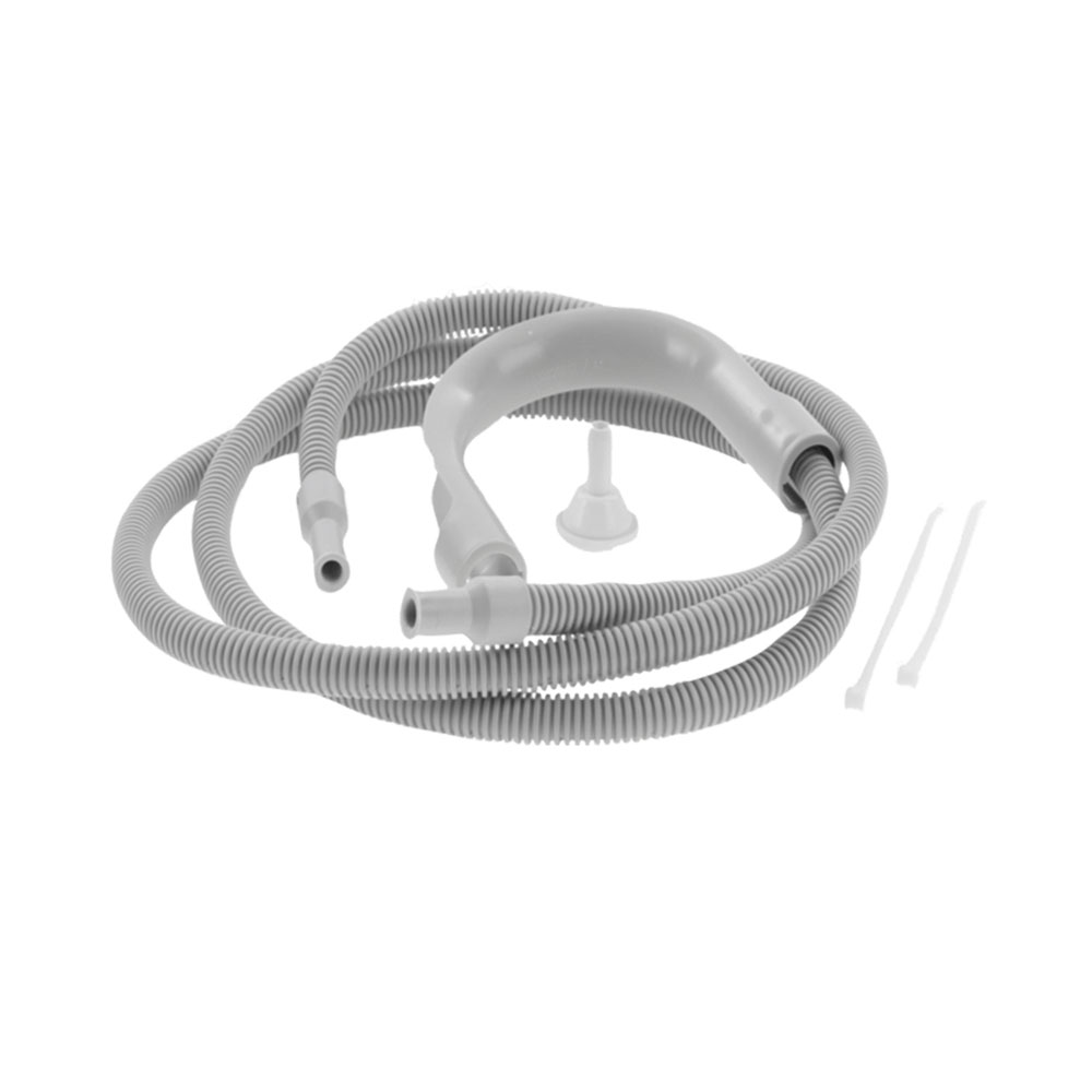 Tubo de respiración CPAP gris y acanalado con accesorios.
