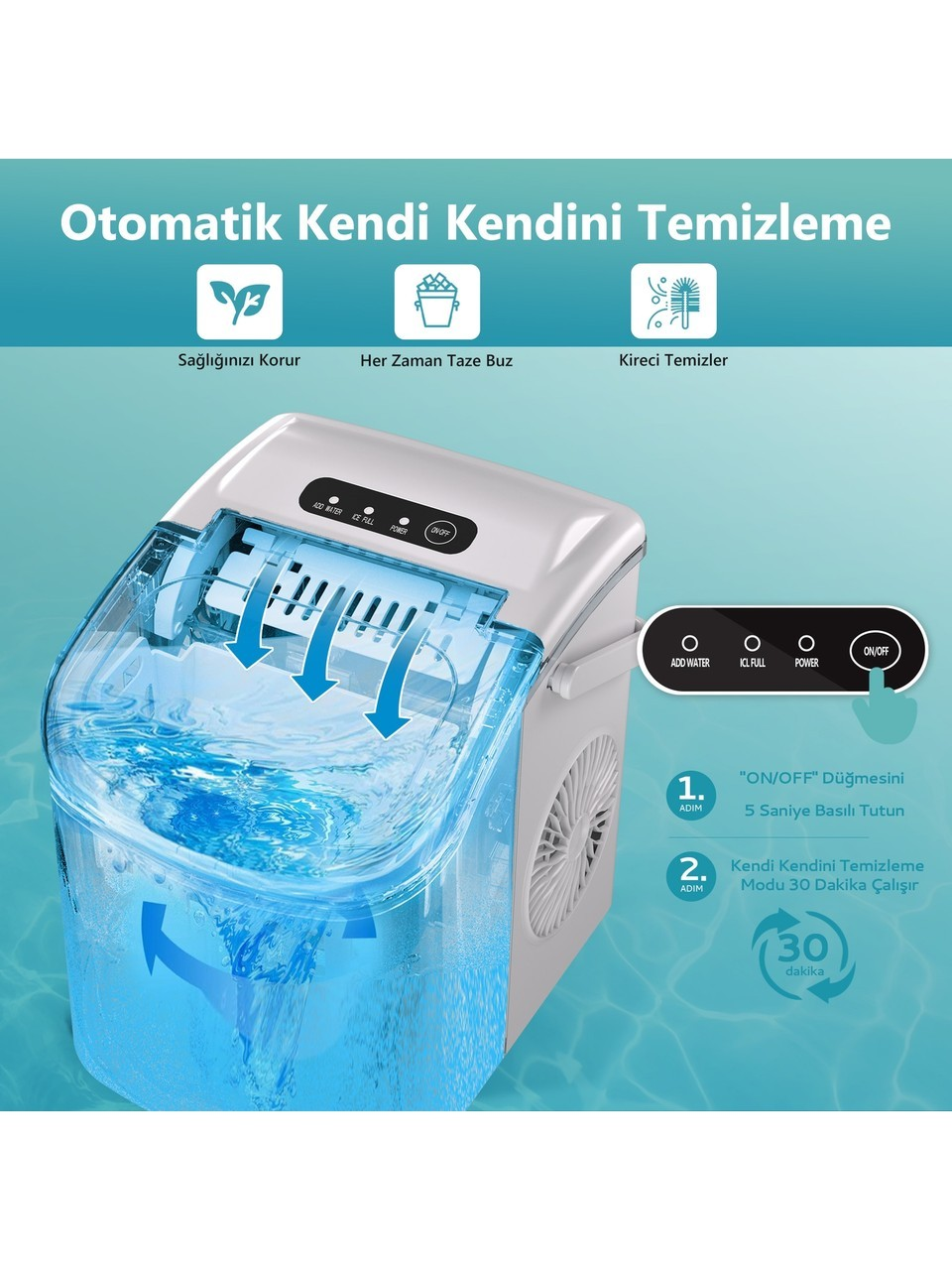 EUHOMY Bullet (Kapsül) Buz Makinesi Kırmızı
