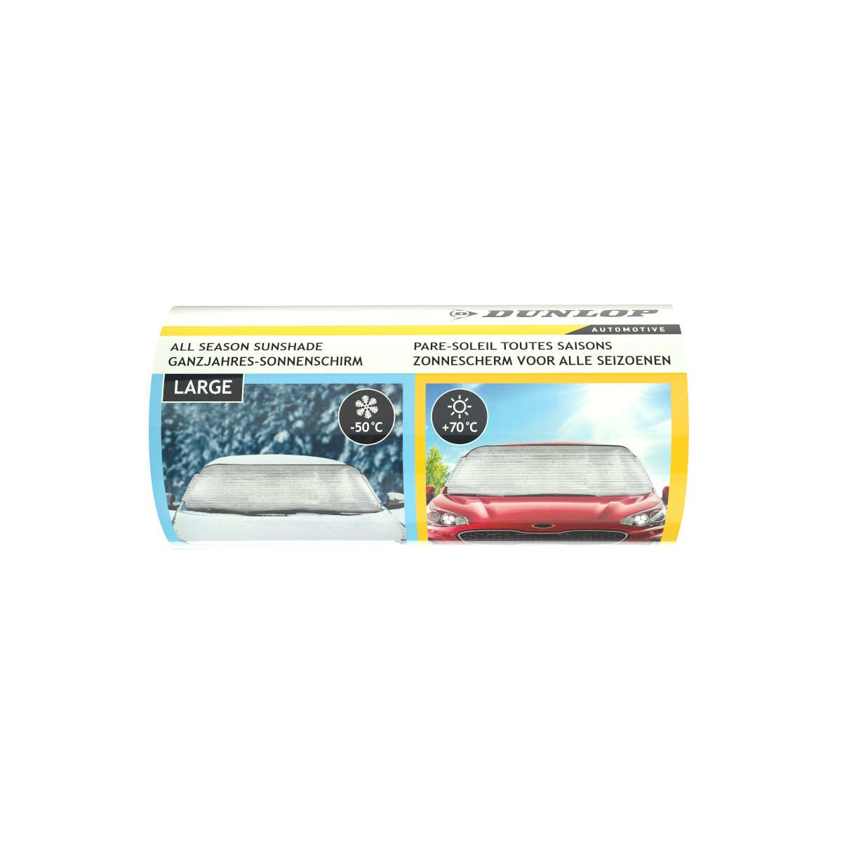 Dunlop all-season auto zonnescherm voor temperaturen van -50°C tot +70°C, maat large.