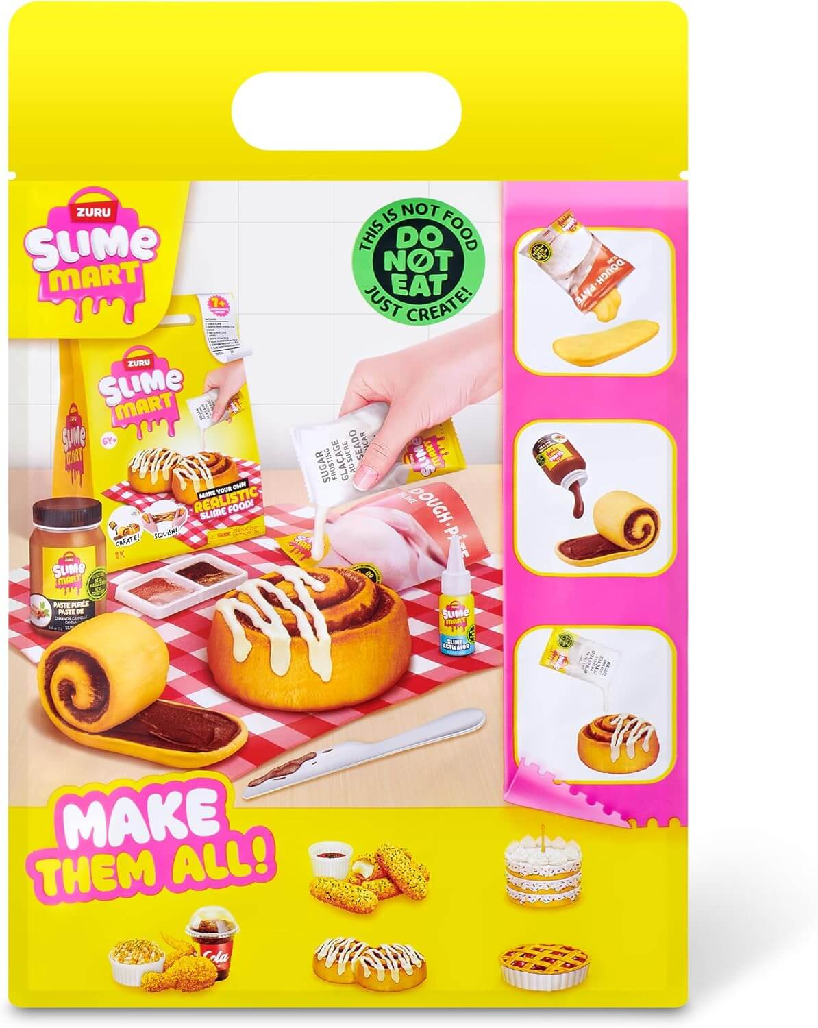Verpackung von Zuru Slime Mart mit DIY-Zubehör zur Herstellung von künstlichen Zimtschnecken.