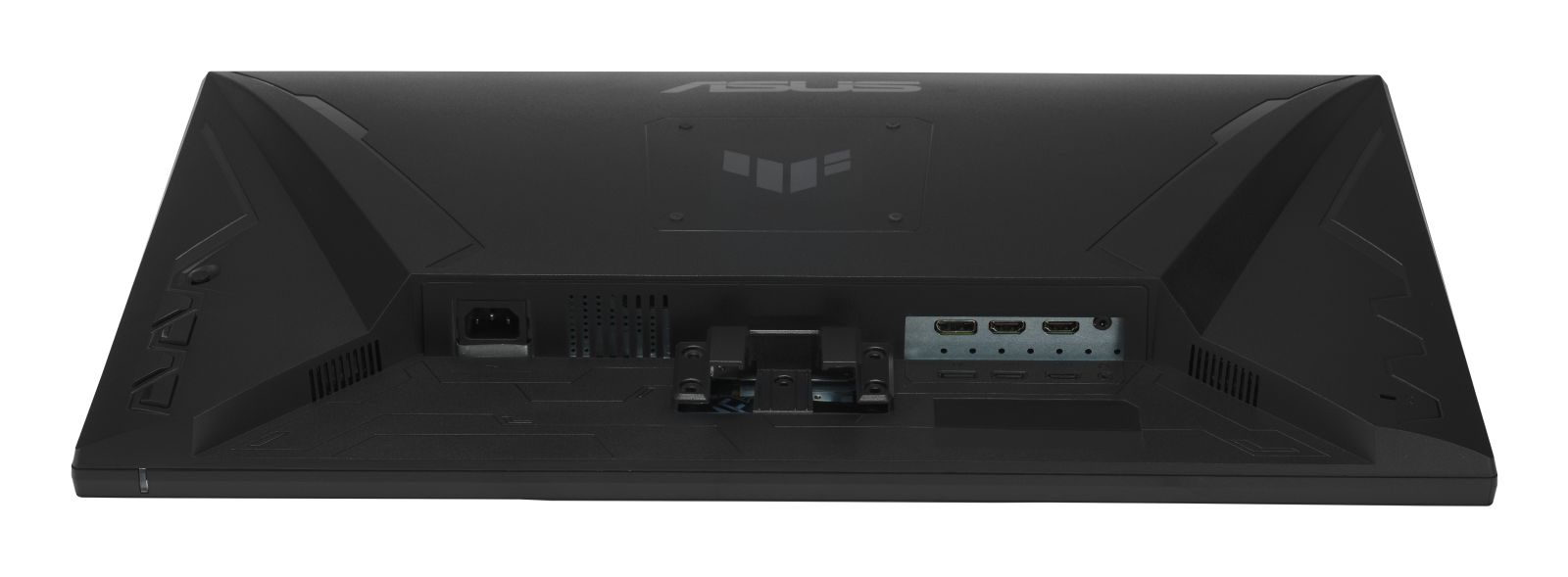 Retro di un monitor Asus nero con porte e supporto VESA.