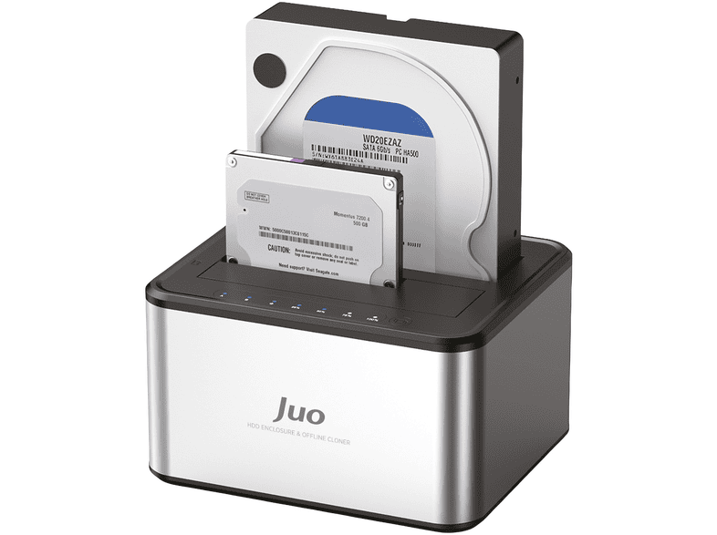JUO JHD32 USB 3.0 Çift Yuvalı 2.5" ve 3.5" SATA HDD SSD Offline Clone Klon Fonksiyonlu Disk İstasyonu
