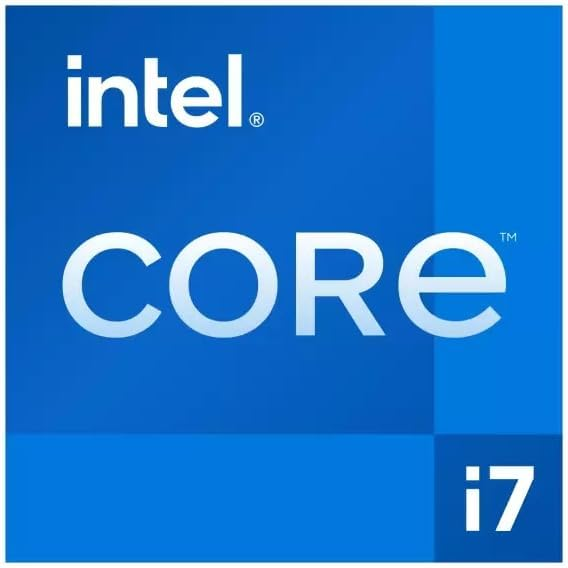 Intel Core i7 Logo mit blauen Hintergrund und weißer Schrift.