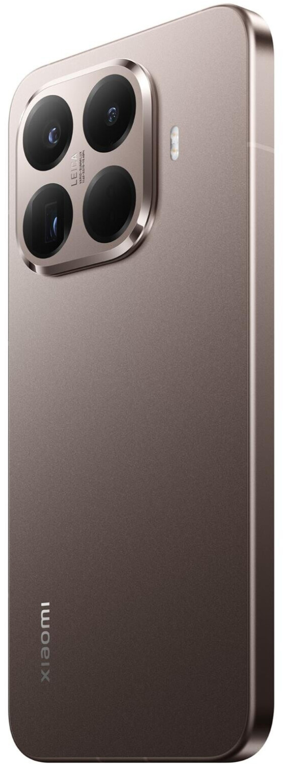 Parte trasera de un smartphone Xiaomi bronce con un módulo de cámara Leica rectangular arriba a la izquierda y el logotipo.