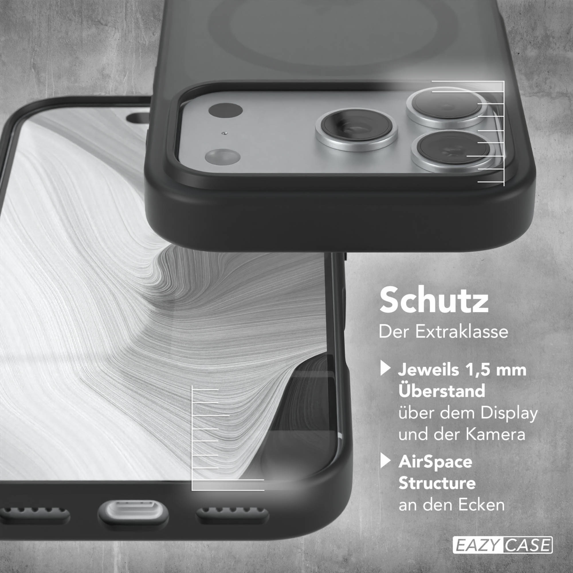 Smartphone in Schutzhülle zeigt erhöhte Ränder für Display und Kamera sowie AirSpace Ecken.
