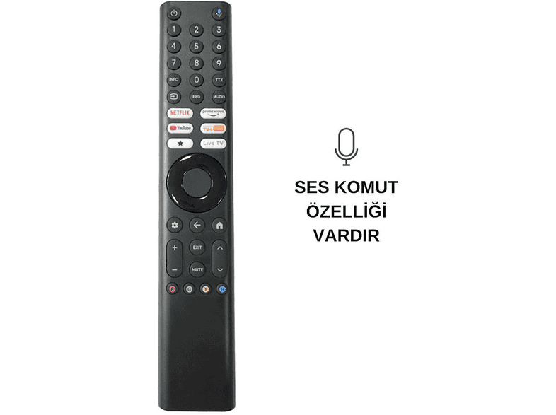 ELECTROON Xiaomi Mi Ver. 23 Uyumlu Netflix-Prime Video Tuşlu Bluetooth Ses Komutlu Uzaktan Kumanda