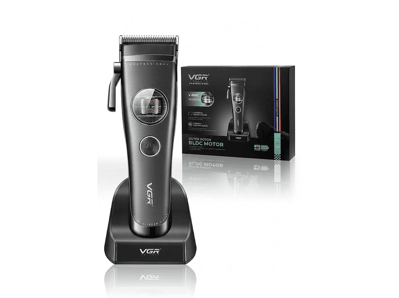 VGR V-880C Profesyonel Saç Kesme 7200 RPM – Seramik & MIM Çelik Bıçak Tıraş Makinesi Siyah