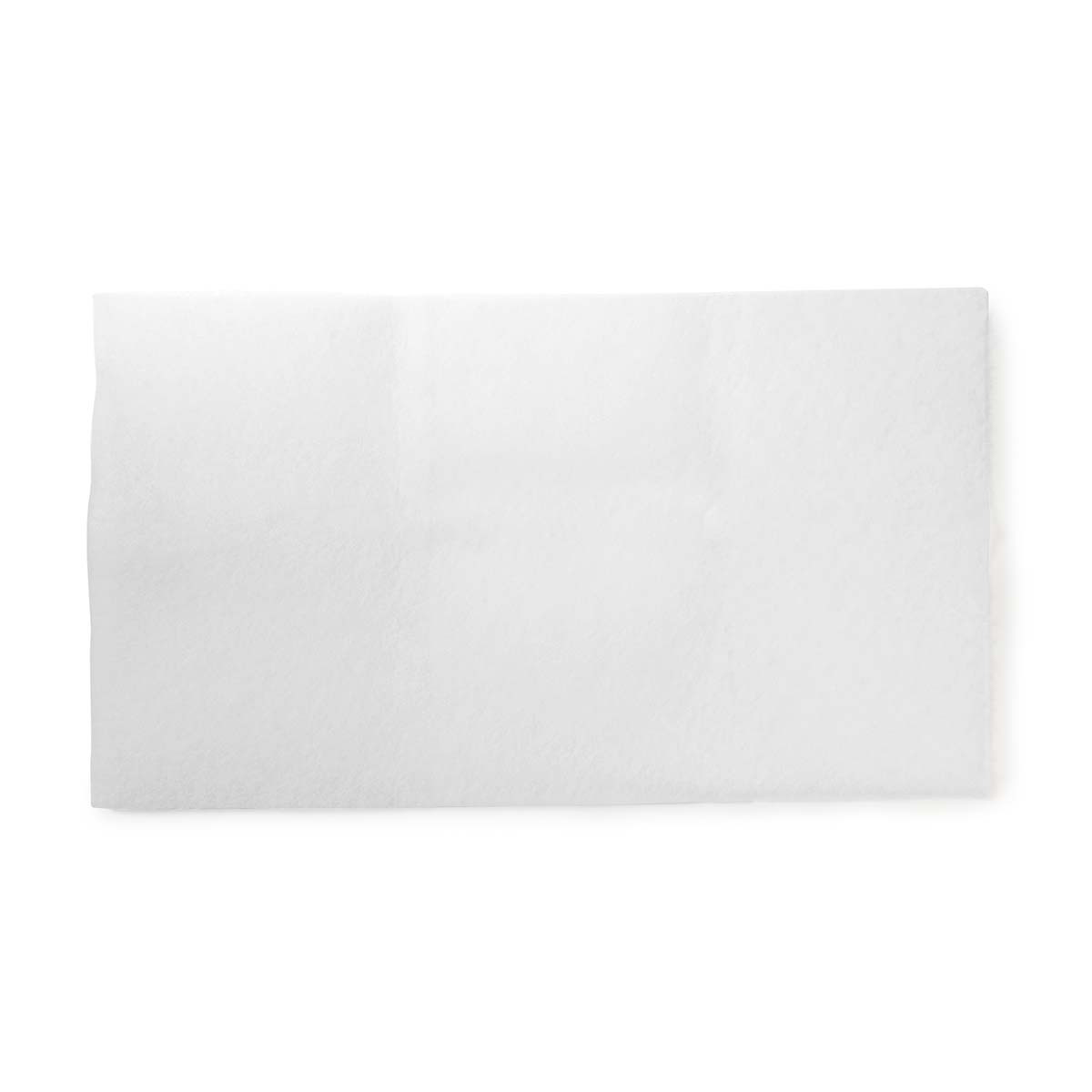 A white rectangle made of absorbent material on a white background.