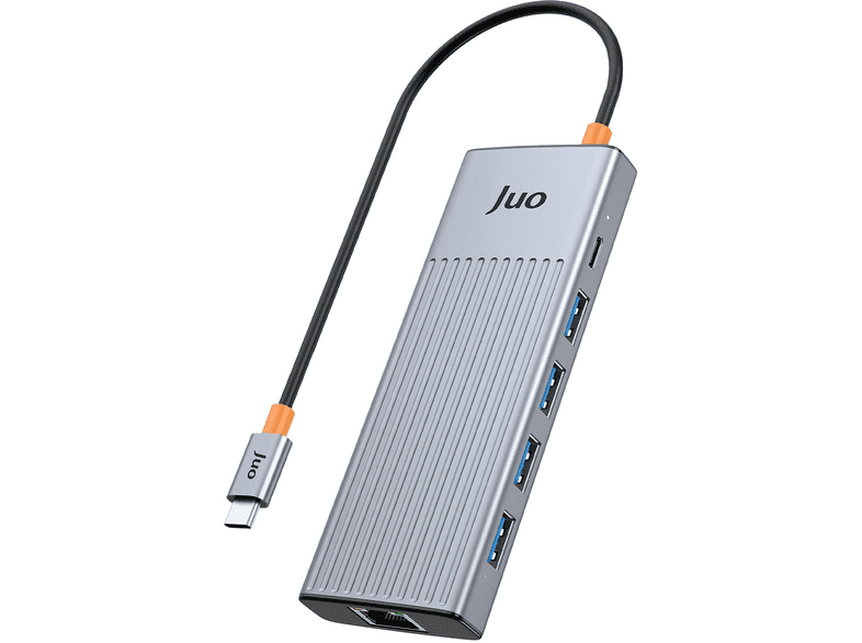 JUO Type-C 9 Portlu Dual 4K 60Hz HDMI MST Gigabit Ethernet Dönüştürücü 100W PD 4xUSB 3.2 USB Hub Çoklayıcı