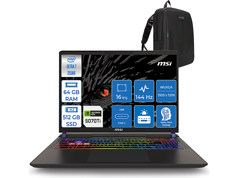 MSI Vector 16 HX AI 091XTRF17 Intel Core Ultra 7 255HX 64 GB RAM