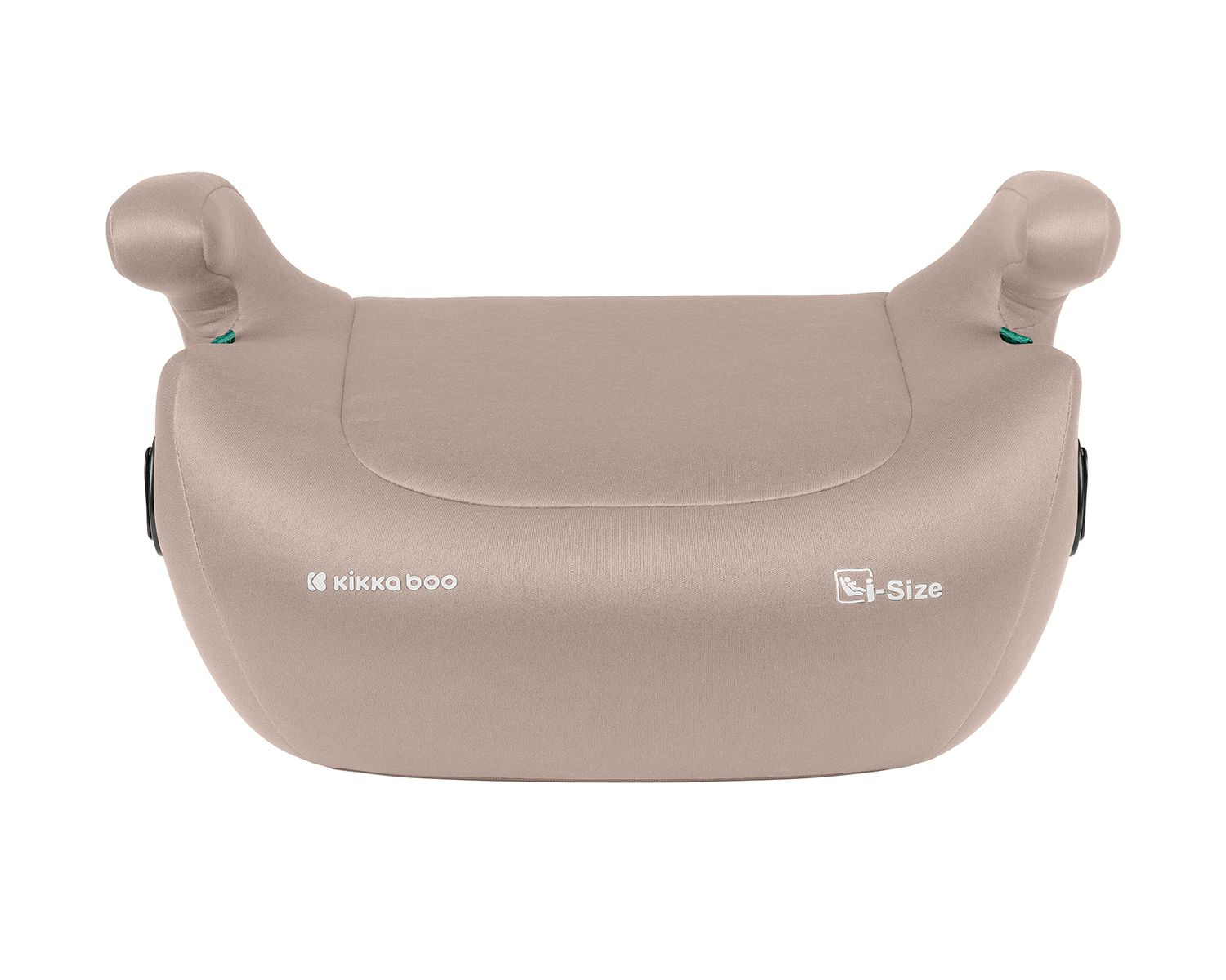 Beige KikkaBoo i-Size Kinderautositz-Sitzerhöhung auf weißem Hintergrund.