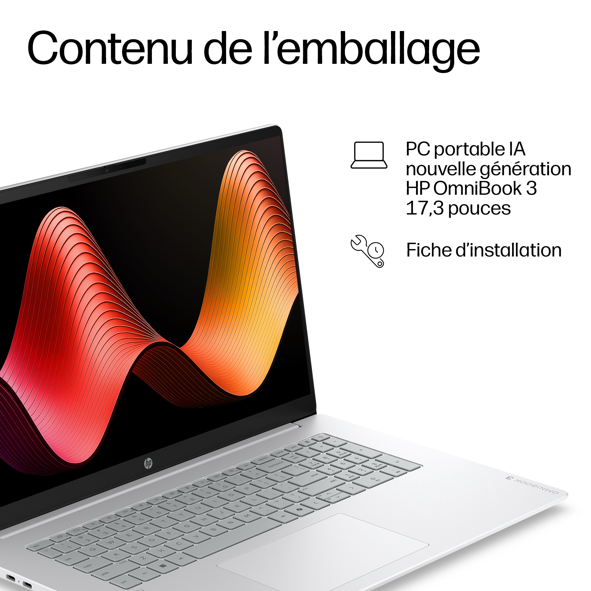 Laptop HP OmniBook 3 Next Gen AI 17-dm0004nfx / AMD Ryzen AI 7, 445 / ...