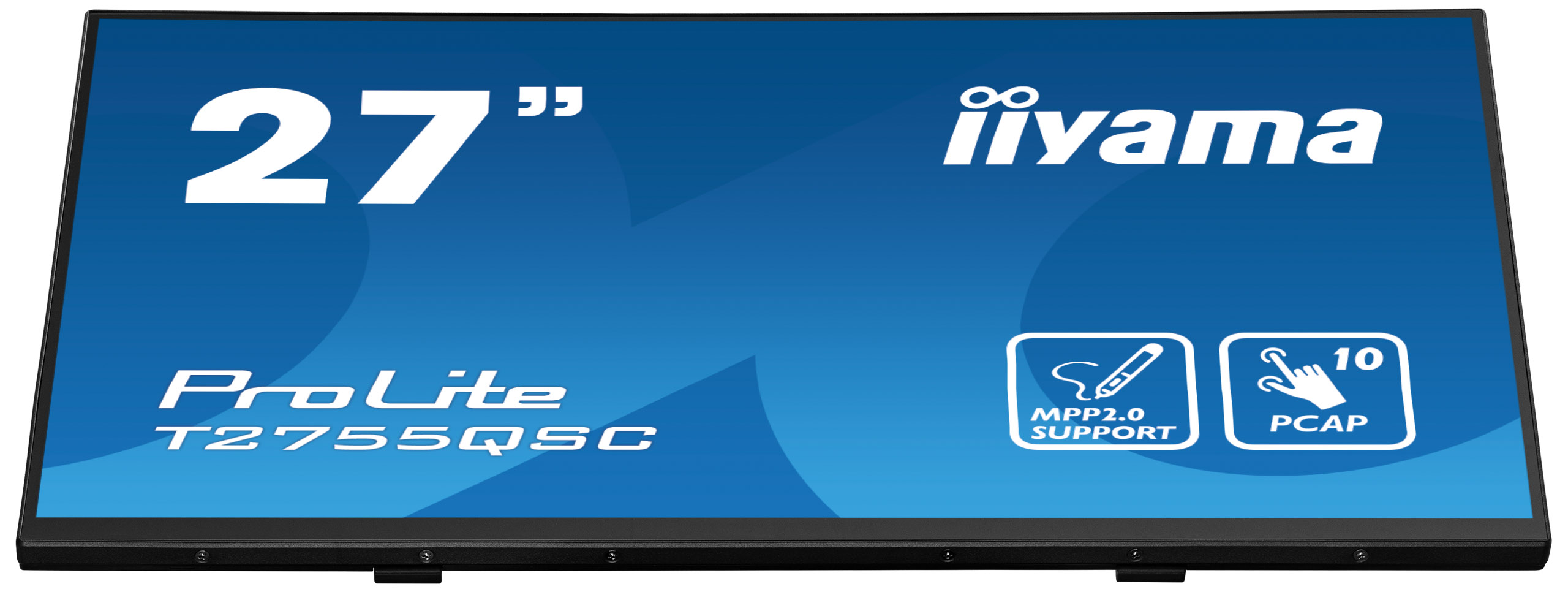 Monitor táctil Iiyama ProLite T2755QSC de 27 pulgadas con soporte para lápiz y multitoque.