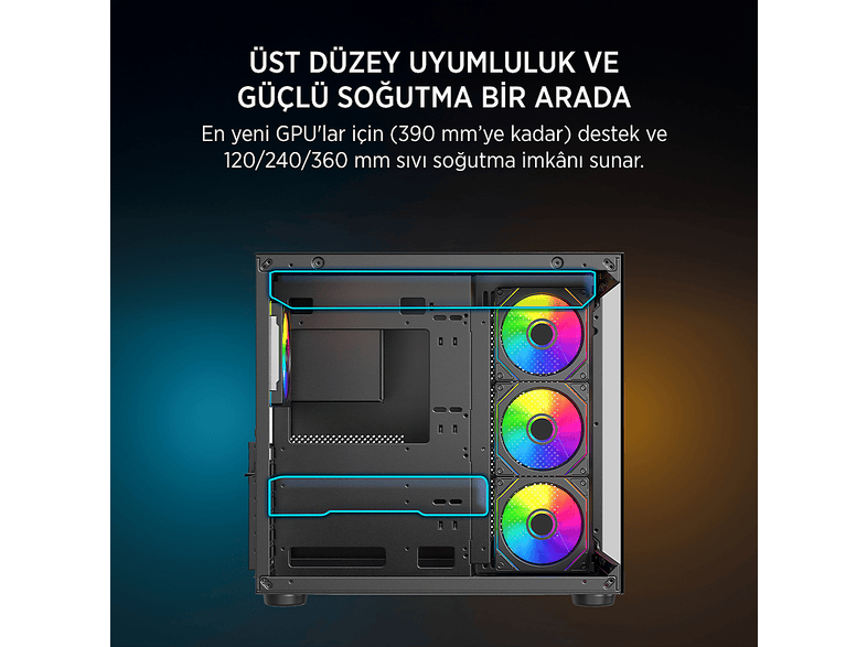 JAMES DONKEY Stark S800 4X ARGB 650 W Bilgisayar Kasası