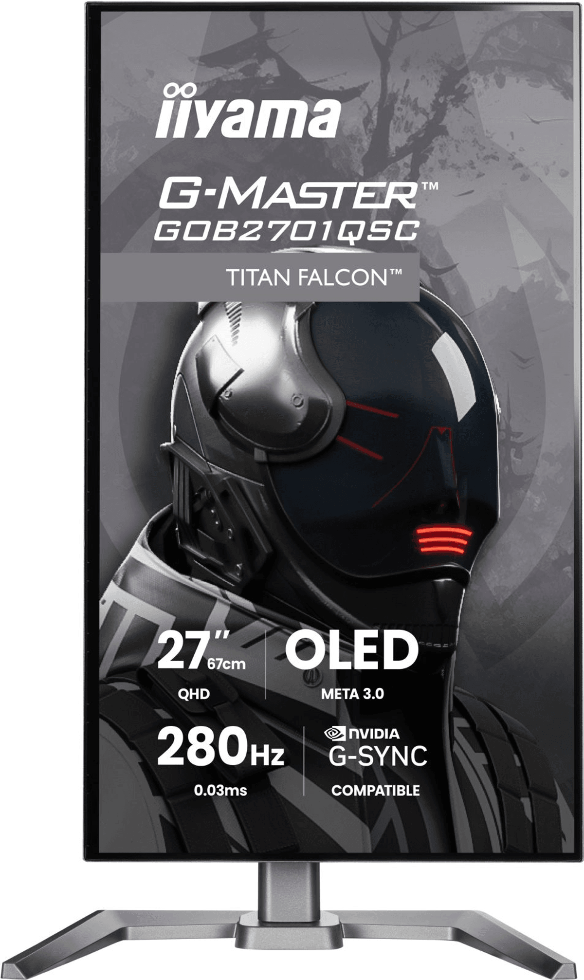 Monitor OLED Iiyama G-Master con gráfico Titan Falcon, 27 pulgadas, 280Hz y compatibilidad G-Sync.