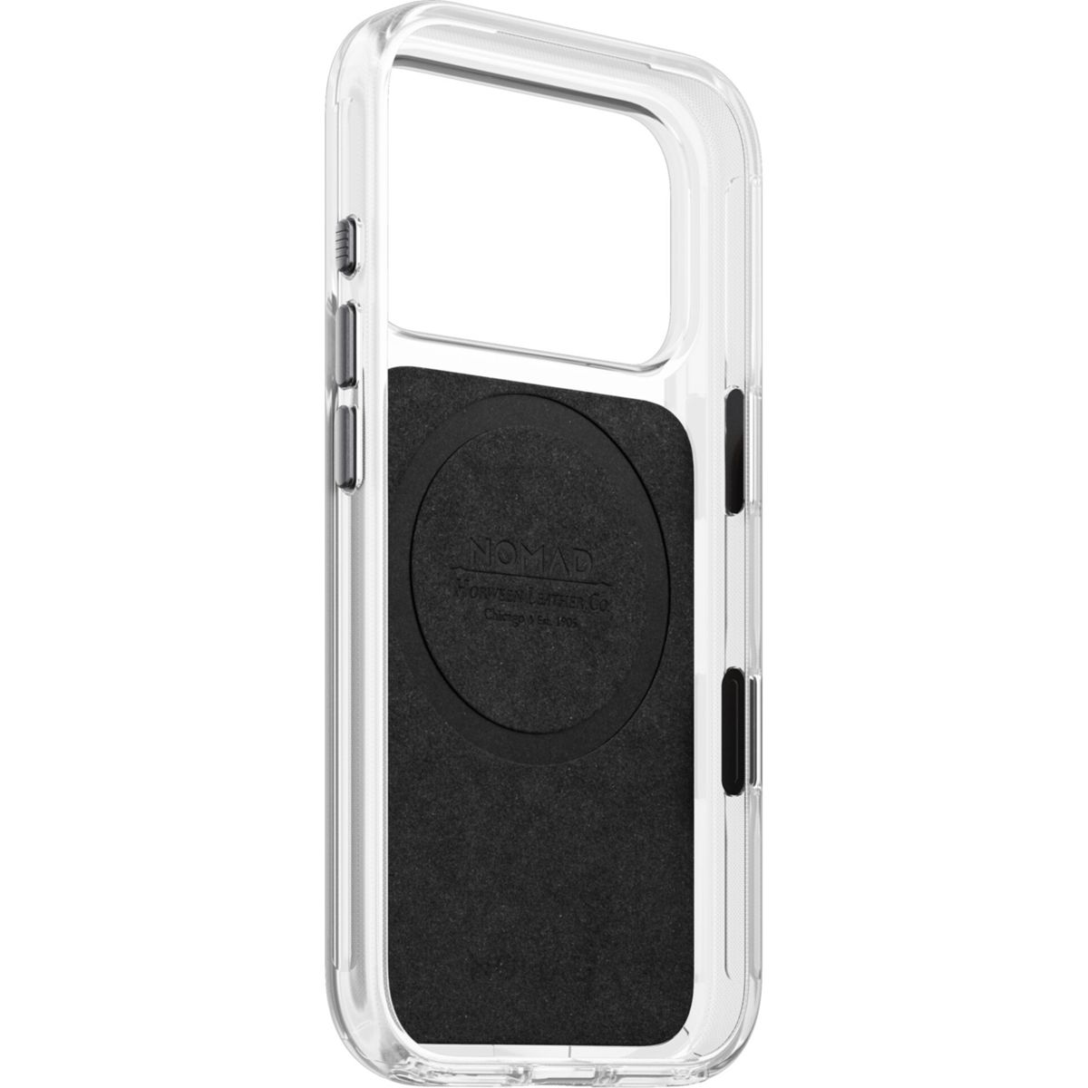 Funda para móvil - NOMAD Clear Leather Case, Compatible con Apple Apple iPhone 18 Pro, Negro