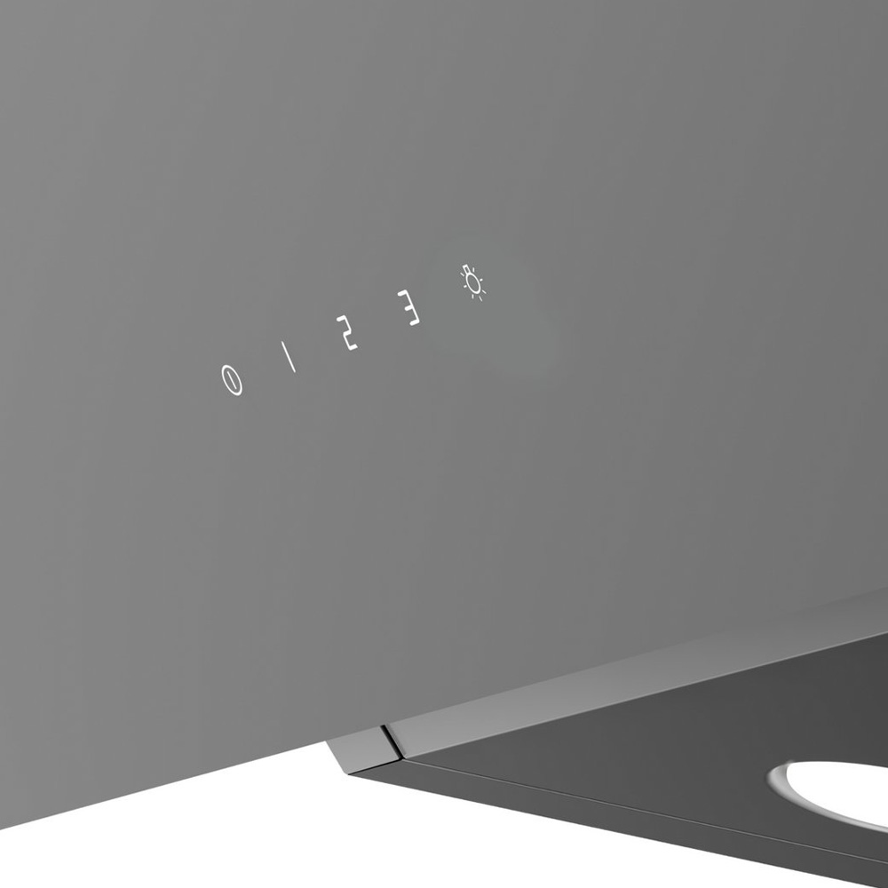 Gray control panel with illuminated buttons for power, levels 0-3, and light.