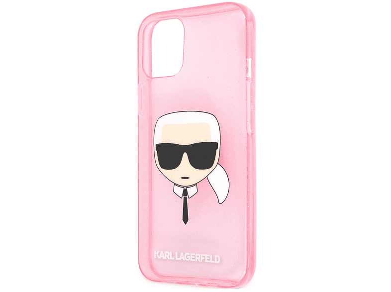 KARL LAGERFELD Apple iPhone 11 Uyumlu Transparan Karl Head Dizayn Kapak Telefon Kılıfı Pembe