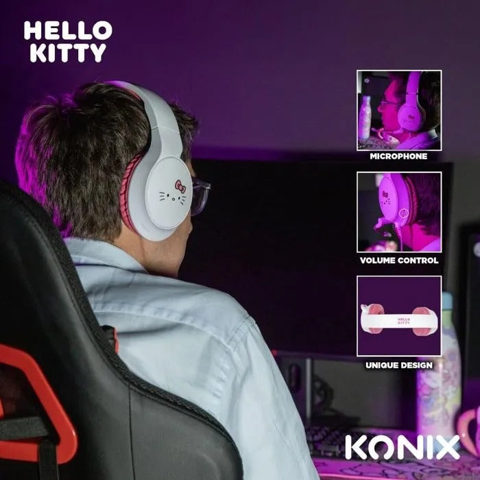 KONIX Hello Kitty, Over-ear Kopfhörer Pink, Weiß | MediaMarkt