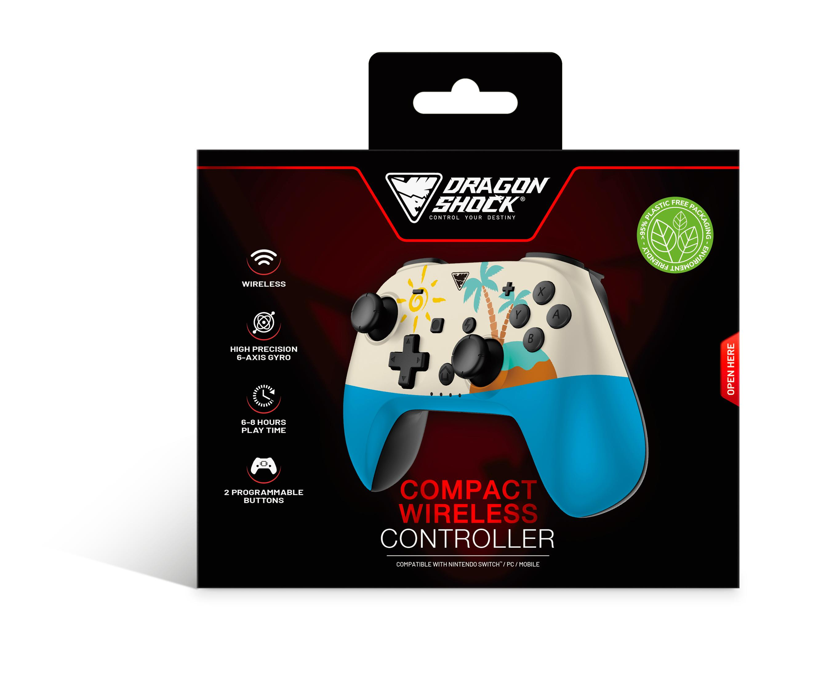 Dracoshock kabelloser Kompakt-Controller mit sommerlichem Design in Verpackung.