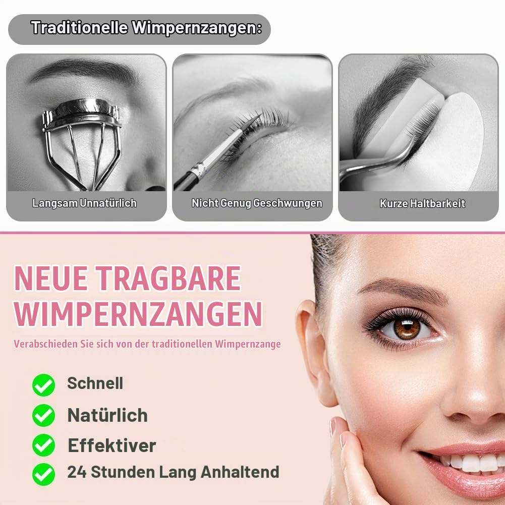 Vergleich von traditionellen Wimpernzangen mit neuen tragbaren Wimpernzangen für perfekte Ergebnisse.