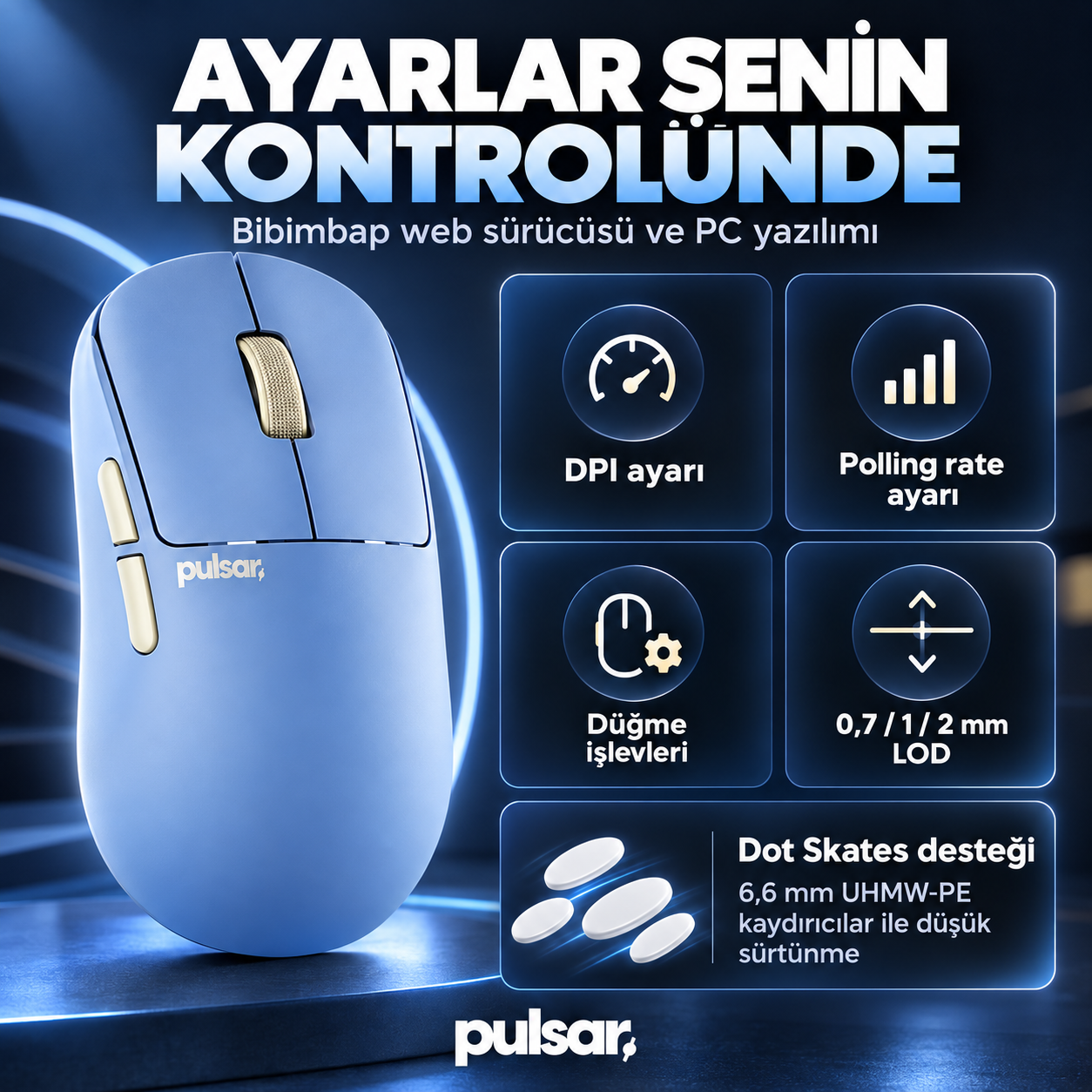 PULSAR X2N CrazyLight Mini Ocean 8K Hz XS-1 Simetrik (PX2NCL103