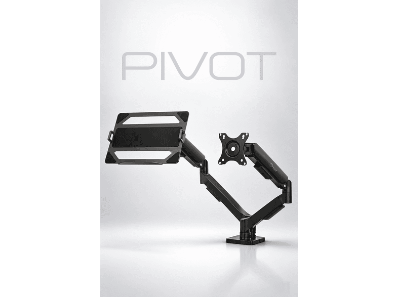 PIVOT 17-32" Çift Kollu + 14-17.3" 2x9 kg VESA Uyumlu Set Monitör Kolu ve Laptop Standı