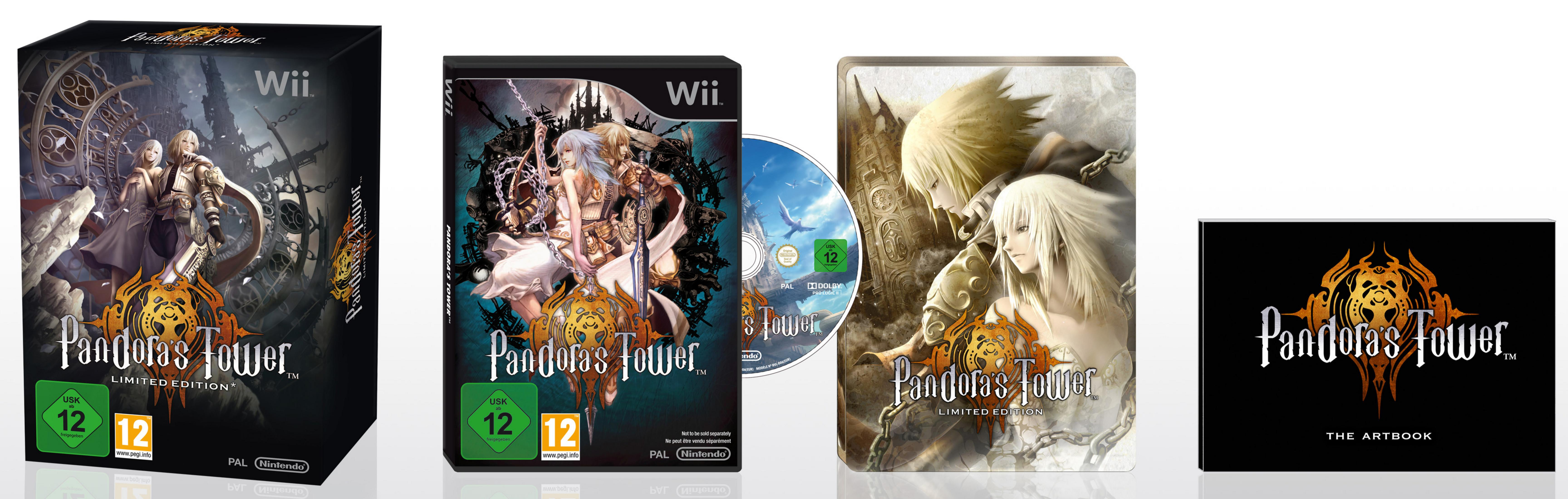 Pandora's Tower Limited Edition für Nintendo Wii mit Spielbox, Disc, Steelbook-Hülle und Artbook.