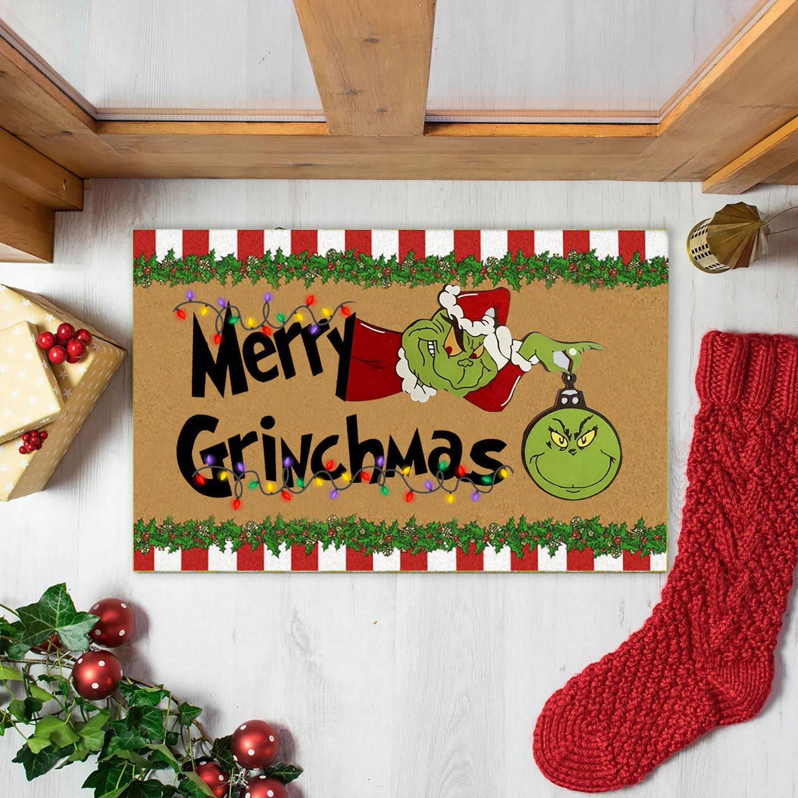 XUIGORT Rutschfest Waschbar Weihnachts Design Fußmatte